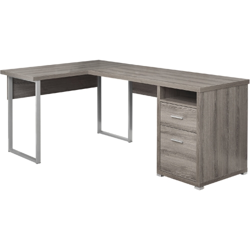 80" Computer Desk in Dark Taupe (Left or Right Facing)